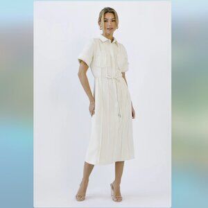 NWT Cream Button Up Midi Dress